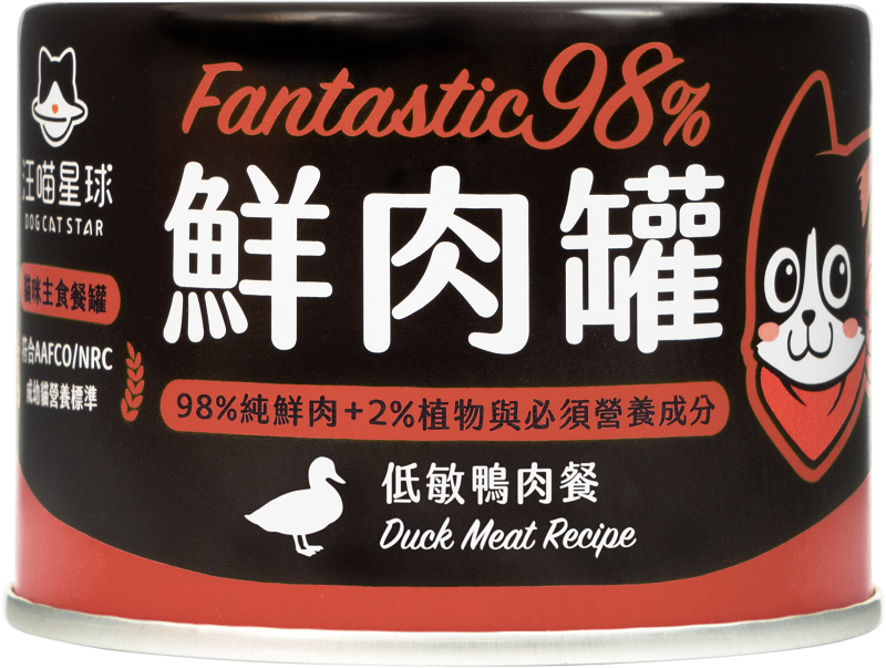Wan Nyan Planet - Cat 98% Fresh Meat Canned Food Hypoallergenic Duck 165g