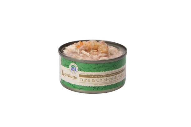 Astkatta - 肉絲主食罐 白鰹吞拿雞肉白蝦增強活力主食配方 80g
