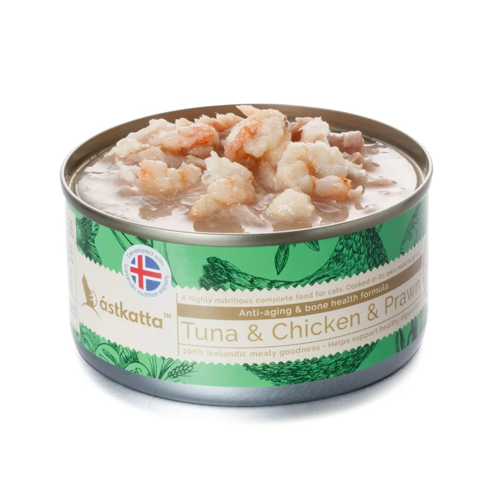 Astkatta - 肉絲主食罐 白鰹吞拿雞肉白蝦增強活力主食配方 80g