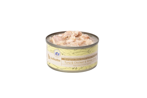 Astkatta - 肉絲主食罐 白鰹吞拿雞肉白蟹肉強化關節主食配方 80g