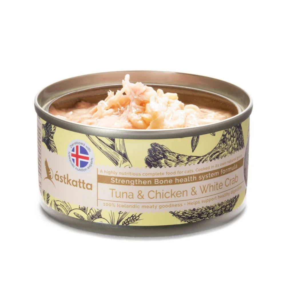 Astkatta - 肉絲主食罐 白鰹吞拿雞肉白蟹肉強化關節主食配方 80g