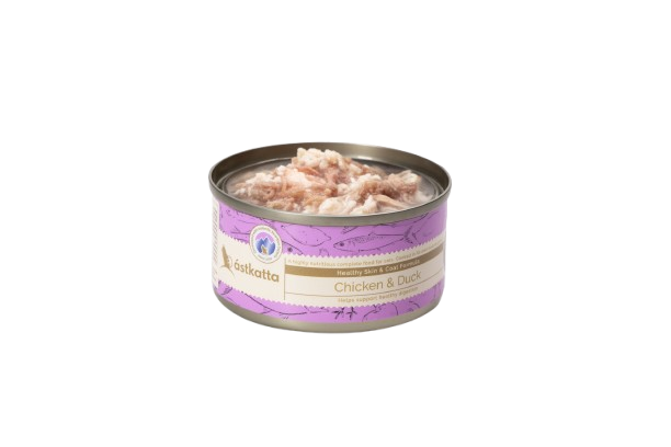 Astkatta - 肉絲主食罐 走地雞肉鴨肉護膚美毛主食配方 80g