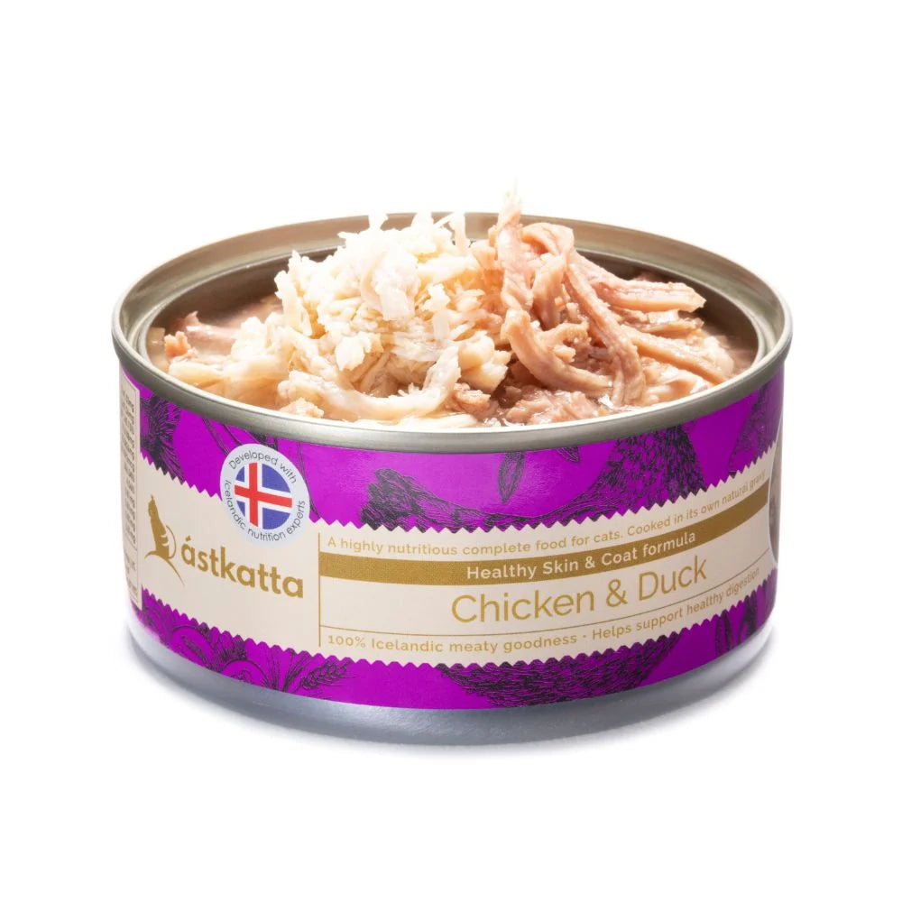 Astkatta - 肉絲主食罐 走地雞肉鴨肉護膚美毛主食配方 80g