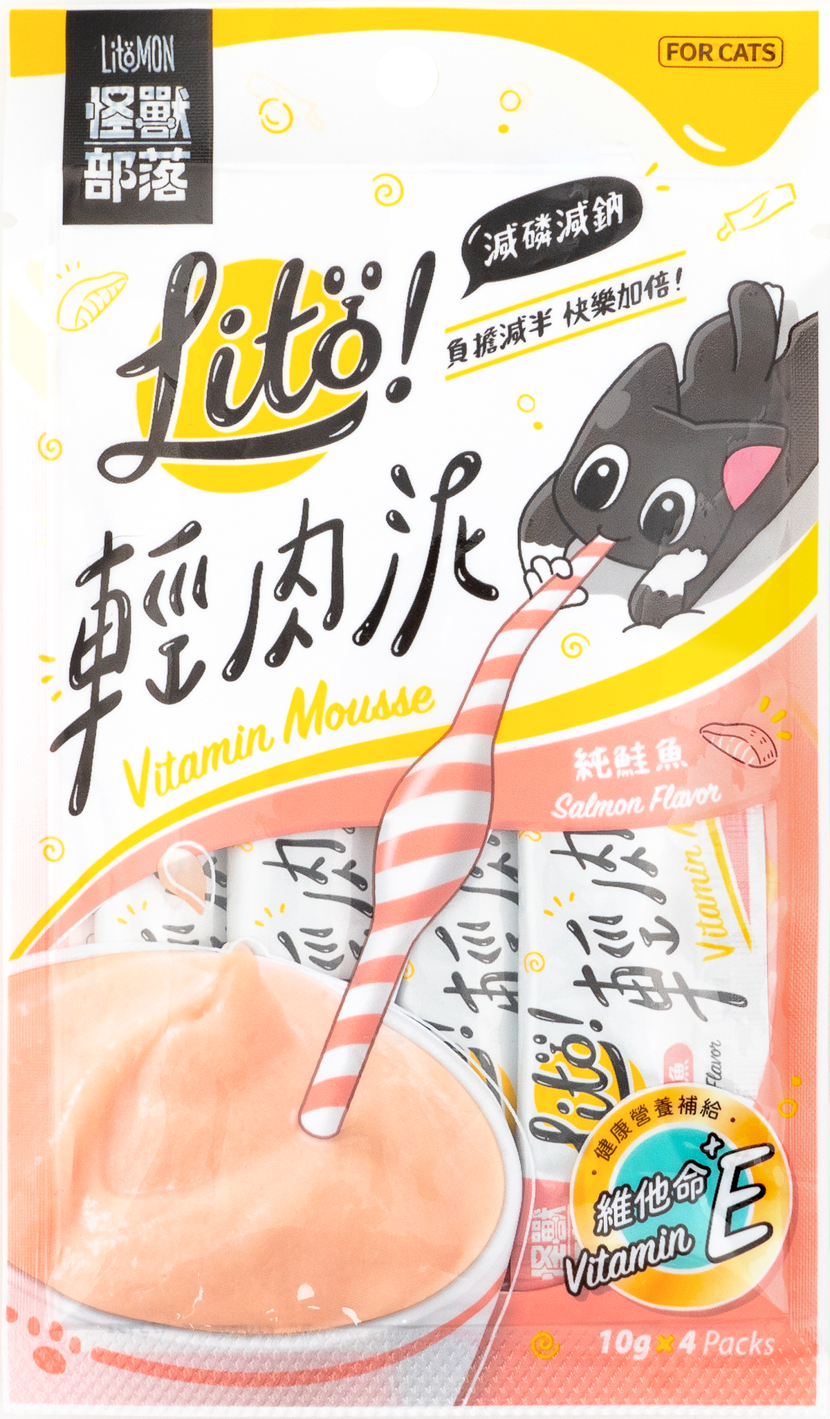 怪獸部落 - Litö! 輕肉泥 純鮭魚(維他命E添加) 10g x 4條